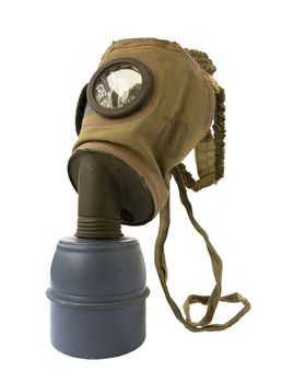 old gas mask on a white background