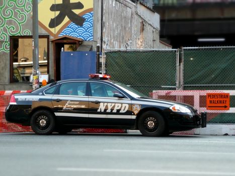 Black car of the New York City Police Department