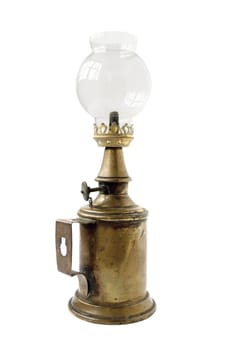 old vintage glass oil lamp