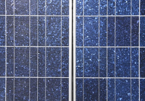 Solar panel detail. ecological solar power station