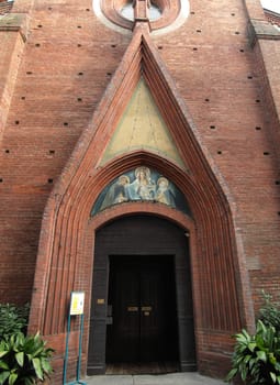 Chiesa di San Domenico church in Turin, Italy - detail of entrance