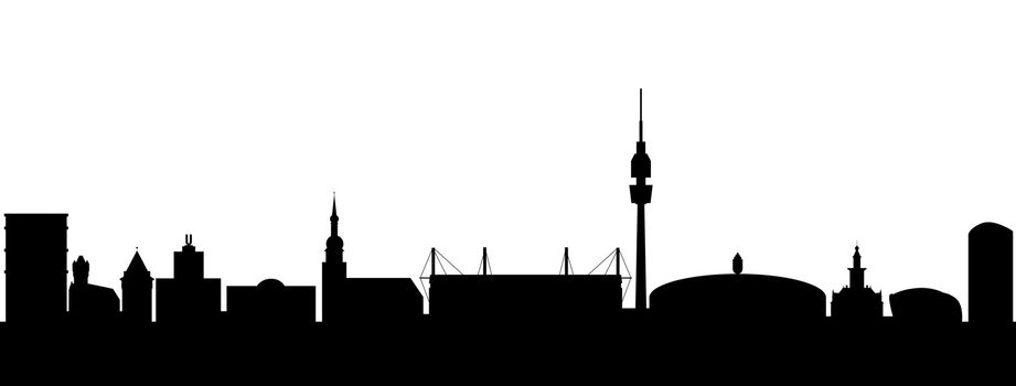 Dortmund Germany Silhouette On White Background
