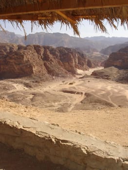 Warm summer.Color canyon in desert of Egypt