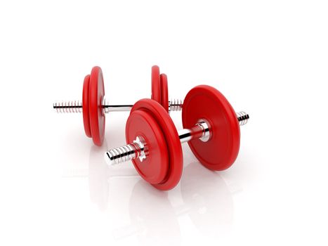 High resolution image dumbbells. 3d illustration. Sports stock.