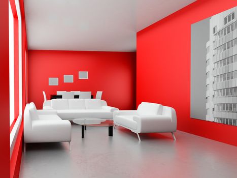 High resolution image. 3d rendered illustration. Apartments in a modern style.