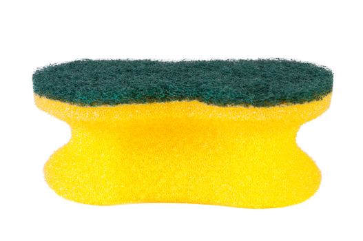 sponge isolated on the white background. Yellow sponges for washing.