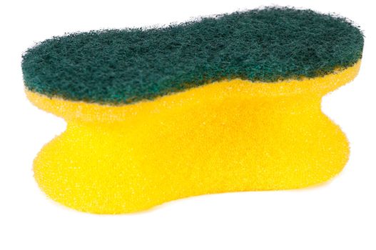 sponge isolated on the white background. Yellow sponges for washing.
