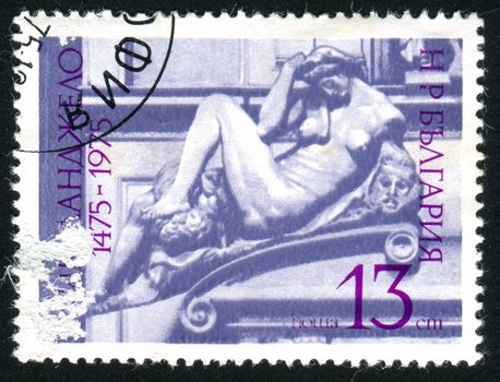 BULGARIA - CIRCA 1975: stamp printed by Bulgaria, shows Michelangelo sculpture, circa 1975