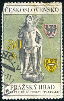 CZECHOSLOVAKIA - CIRCA 1968: stamp printed by Czechoslovakia, shows knight, circa 1968