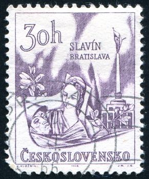 CZECHOSLOVAKIA - CIRCA 1966: stamp printed by Czechoslovakia, shows Pantheon Bratislava, circa 1966