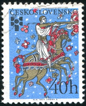 CZECHOSLOVAKIA - CIRCA 1975: stamp printed by Czechoslovakia, shows rider, circa 1975