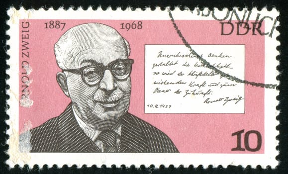 GERMANY - CIRCA 1976: stamp printed by Germany, shows Arnold Zweig, circa 1976