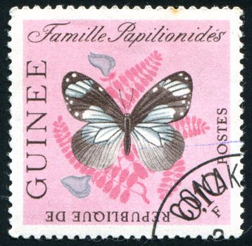 GUINEA - CIRCA 1972:   stamp printed by Guinea,  shows butterfly, circa 1972.