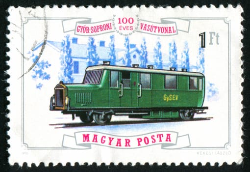HUNGARY - CIRCA 1976: stamp printed by Hungary, shows Locomotive, circa 1976