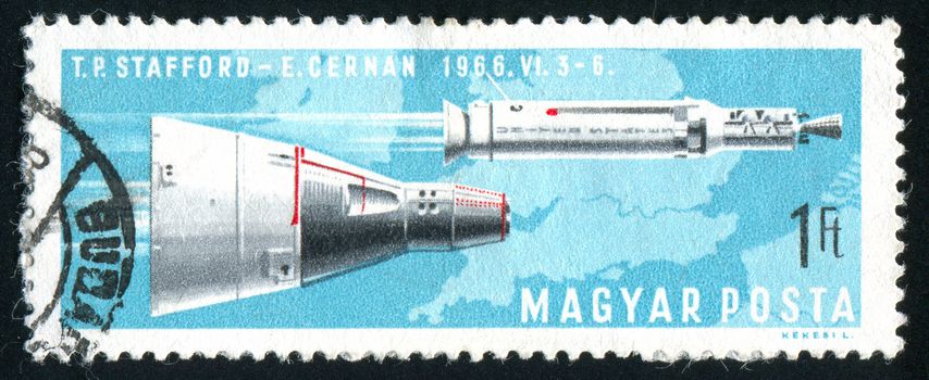HUNGARY - CIRCA 1966: stamp printed by Hungary, shows Space Craft, circa 1966