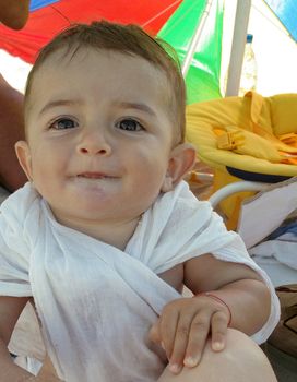 Little boy at sea