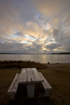 Picnic Table on Northern Lake Saskatchewan