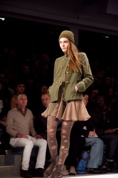 NEW YORK, NY - FEBRUARY 12: A model walks the runway at the Charlotte Ronson Fall 2011 fashion show during Mercedes-Benz Fashion Week at Lincoln Center on February 12, 2011 in New York City. (Photo by Diana Beato)