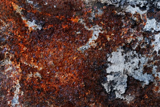 Rusty metal plate closeup