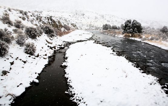 Yellowstone Park Wyoming Winter Snow soda butte creek