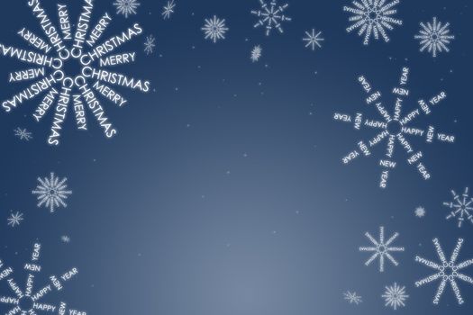 Christmas card with snow flakes