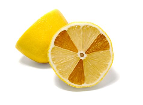 Radioactive lemon on white background