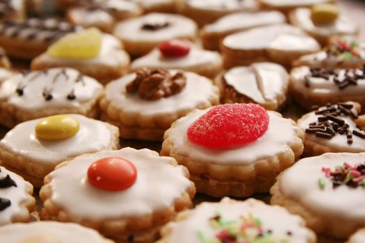 Christmas confectionery on white background