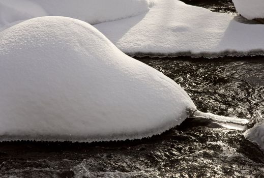 Yellowstone Park Wyoming Winter Snow soda butte creek