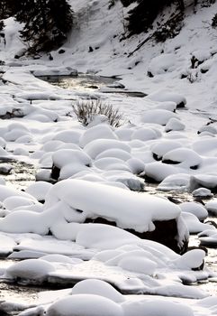 Yellowstone Park Wyoming Winter Snow soda butte creek