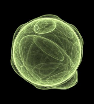 Fractal planet on black background