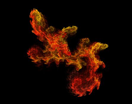 Fractal fire on black background