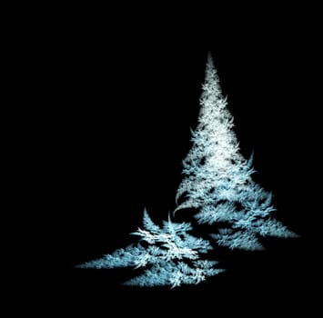 Fractal christmas tree on black background