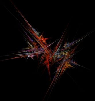 Colorful fractal Lines on black background