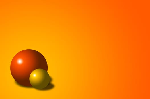 Abstract background with red and yellow balls