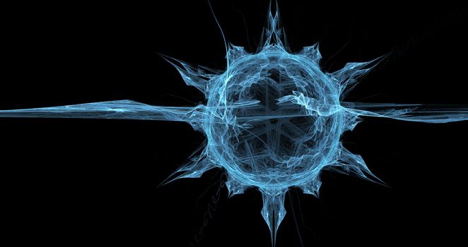 Fractal planet on black background
