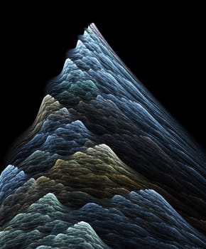 Fractal mountain on black background