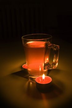 Mulled wine with candles - lightpainting