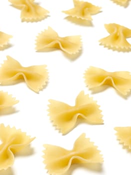 farfalle pasta isolated on white