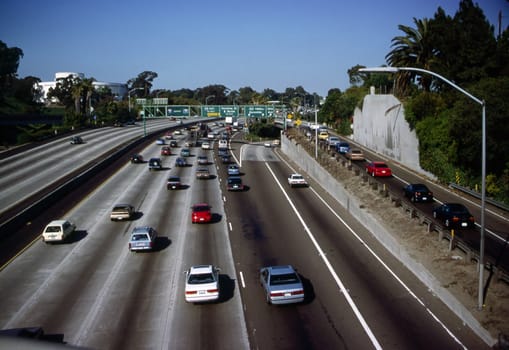 Traffic on California freeway