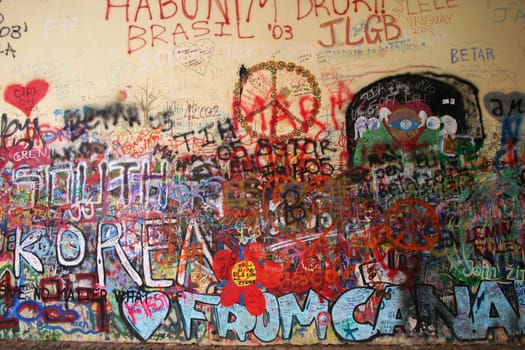 Graffiti on the wall - in Prague (Lennon's wall)