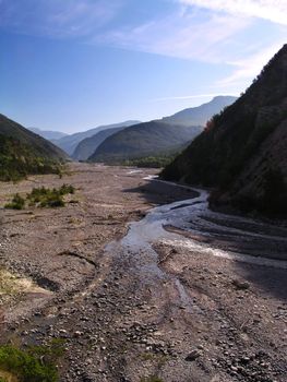 Valley or canyon of Var river in Provence/France