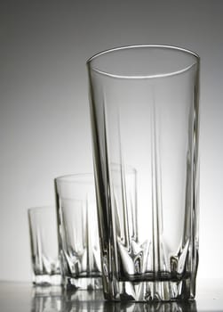 Various glasses - black and white photo