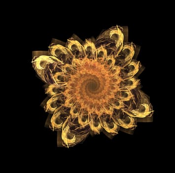 Fractal flower on black background