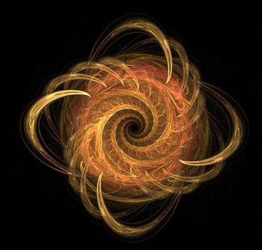 Fractal spiral on black background