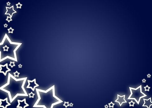 Blue christmas background / card with white stars