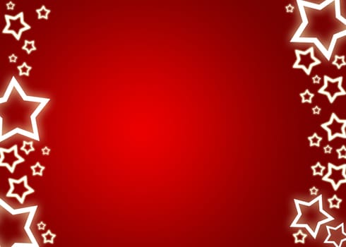 Red christmas background / card with white stars