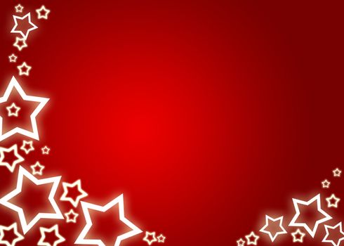 Red christmas background / card with white stars