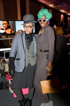 Fashion Goers strike a pose at NYC Fall 2011 Fashion Week