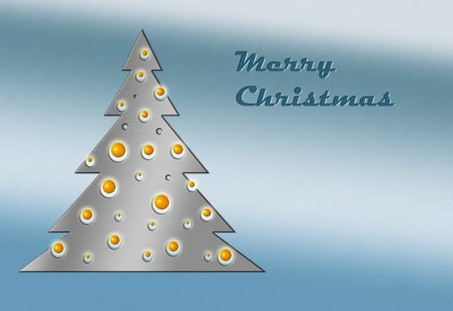 Steel christmas tree - modern illustration