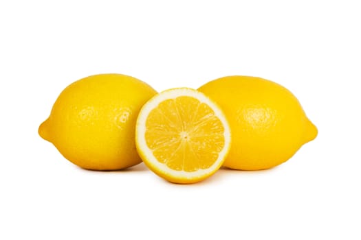 Fresh lemons isolated on a white background